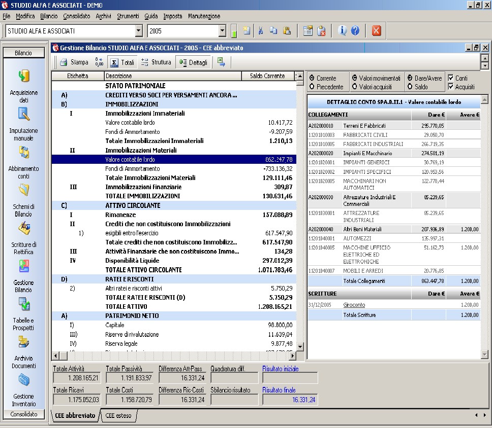Modello bilancio word